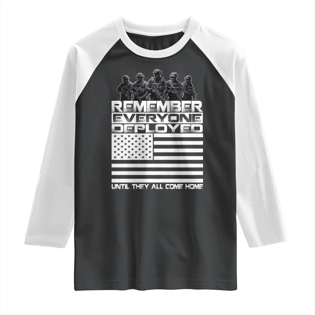 R.E.D Friday Raglan Shirt Remember Everyone Deployed Military US Flag TS10 Black White Print Your Wear