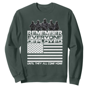 R.E.D Friday Sweatshirt Remember Everyone Deployed Military US Flag TS10 Dark Forest Green Print Your Wear