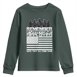 R.E.D Friday Youth Sweatshirt Remember Everyone Deployed Military US Flag TS10 Dark Forest Green Print Your Wear