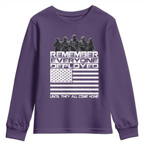 R.E.D Friday Youth Sweatshirt Remember Everyone Deployed Military US Flag TS10 Purple Print Your Wear
