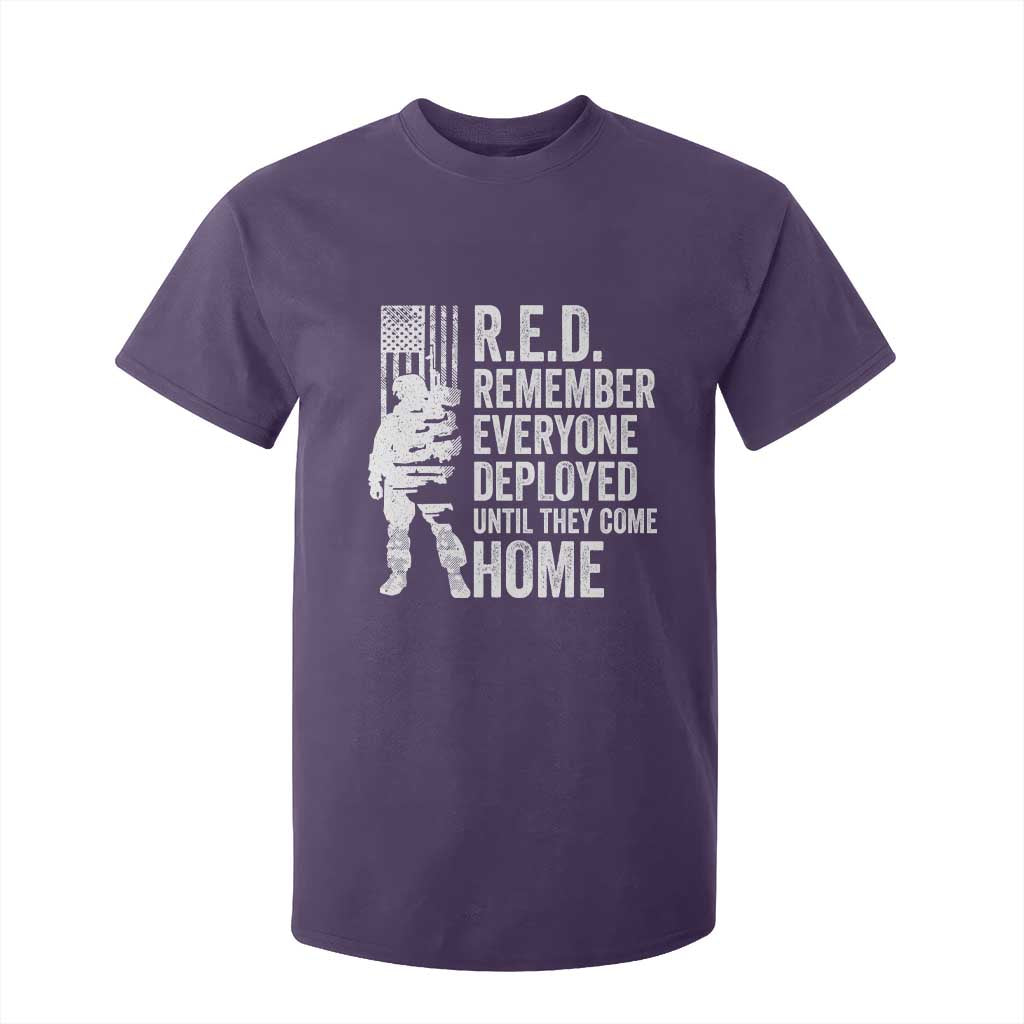 R.E.D Friday T Shirt For Kid Remember Everyone Deployed American Flag Military Supportive TS10 Purple Print Your Wear