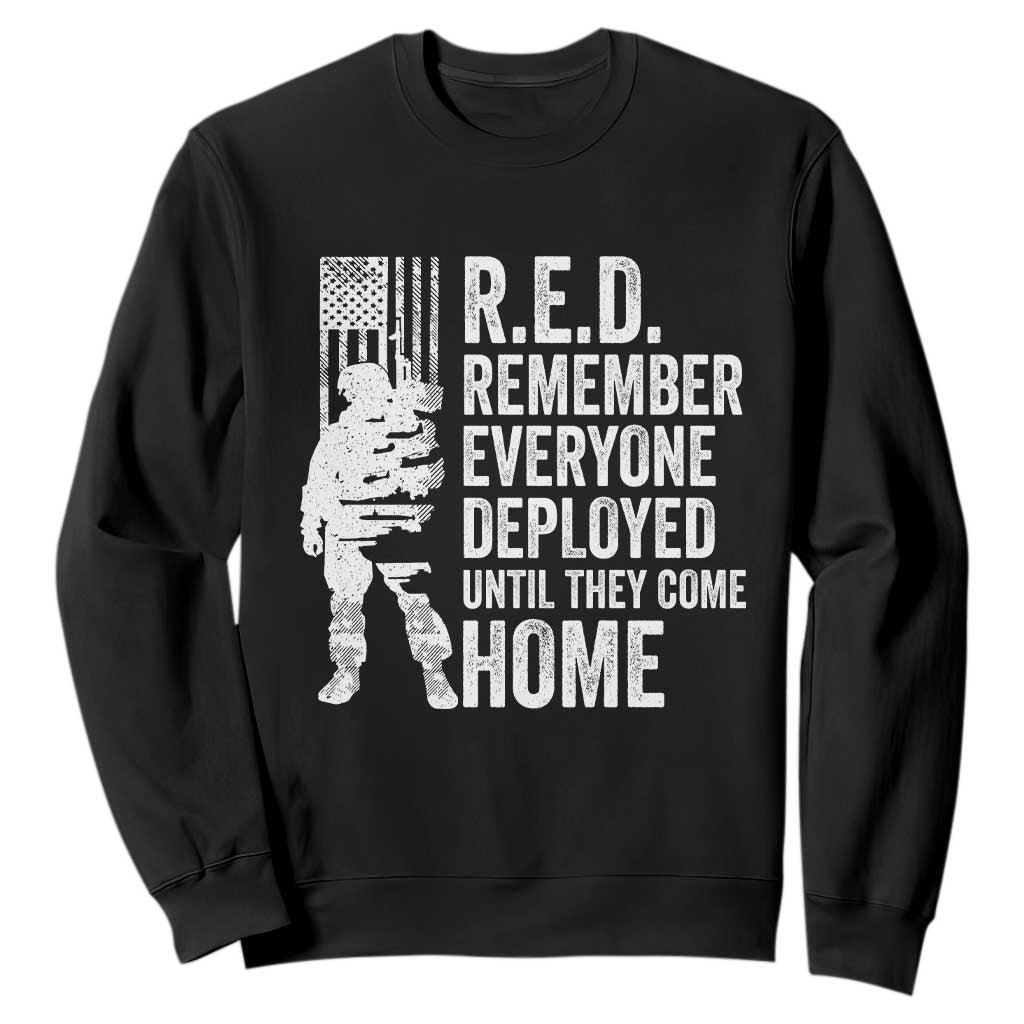 R.E.D Friday Sweatshirt Remember Everyone Deployed American Flag Military Supportive TS10 Black Print Your Wear