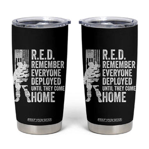 R.E.D Friday Tumbler Cup Remember Everyone Deployed American Flag Military Supportive TS10 Black Print Your Wear
