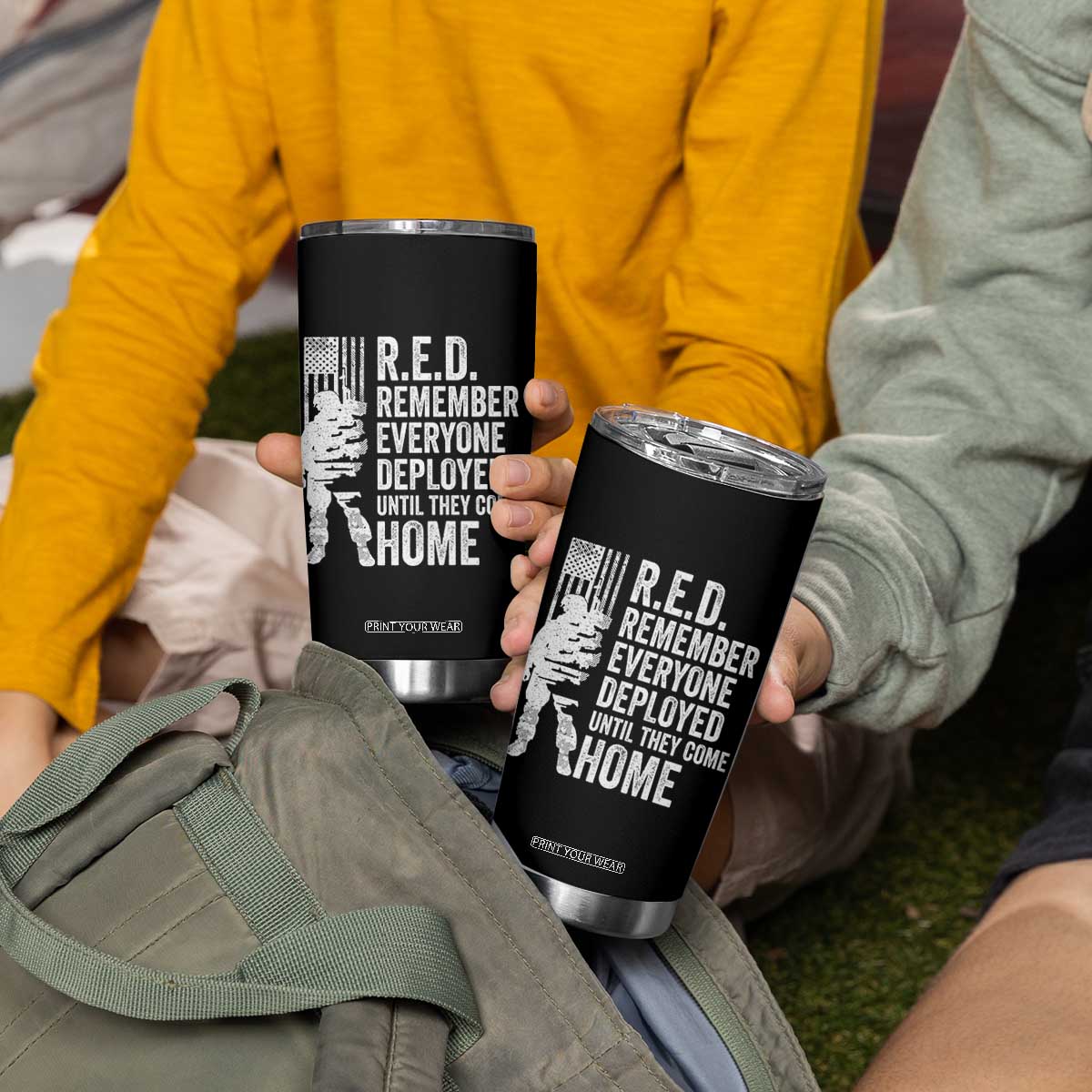 R.E.D Friday Tumbler Cup Remember Everyone Deployed American Flag Military Supportive TS10 Print Your Wear