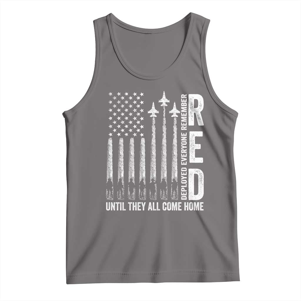 RED Friday Remember Everyone Deployed Tank Top Military American Flag TS10 Deep Heather Print Your Wear