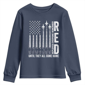 RED Friday Remember Everyone Deployed Youth Sweatshirt Military American Flag TS10 Navy Print Your Wear