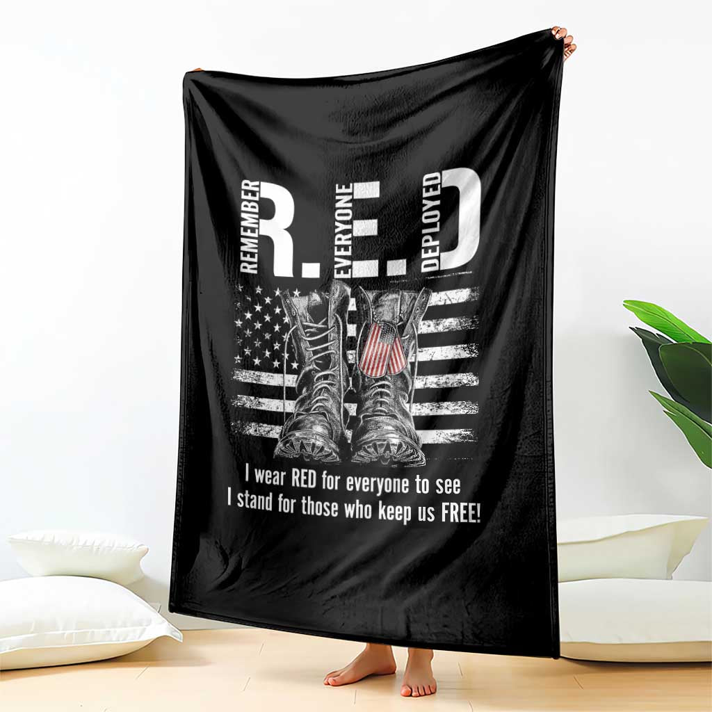 On Friday We Wear Red Military R.E.D Friday Throw Blanket American Flag TS10 Print Your Wear