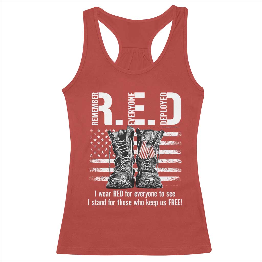 On Friday We Wear Red Military R.E.D Friday Racerback Tank Top American Flag TS10 Red Print Your Wear