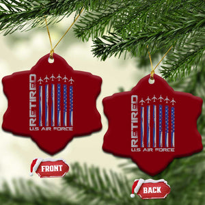 Retired US Air Force Ceramic Ornament Vintage USAF Veteran USA Flag TS10 Print Your Wear