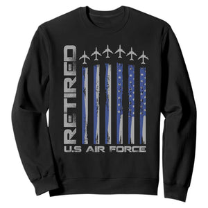 Retired US Air Force Sweatshirt Vintage USAF Veteran USA Flag TS10 Black Print Your Wear