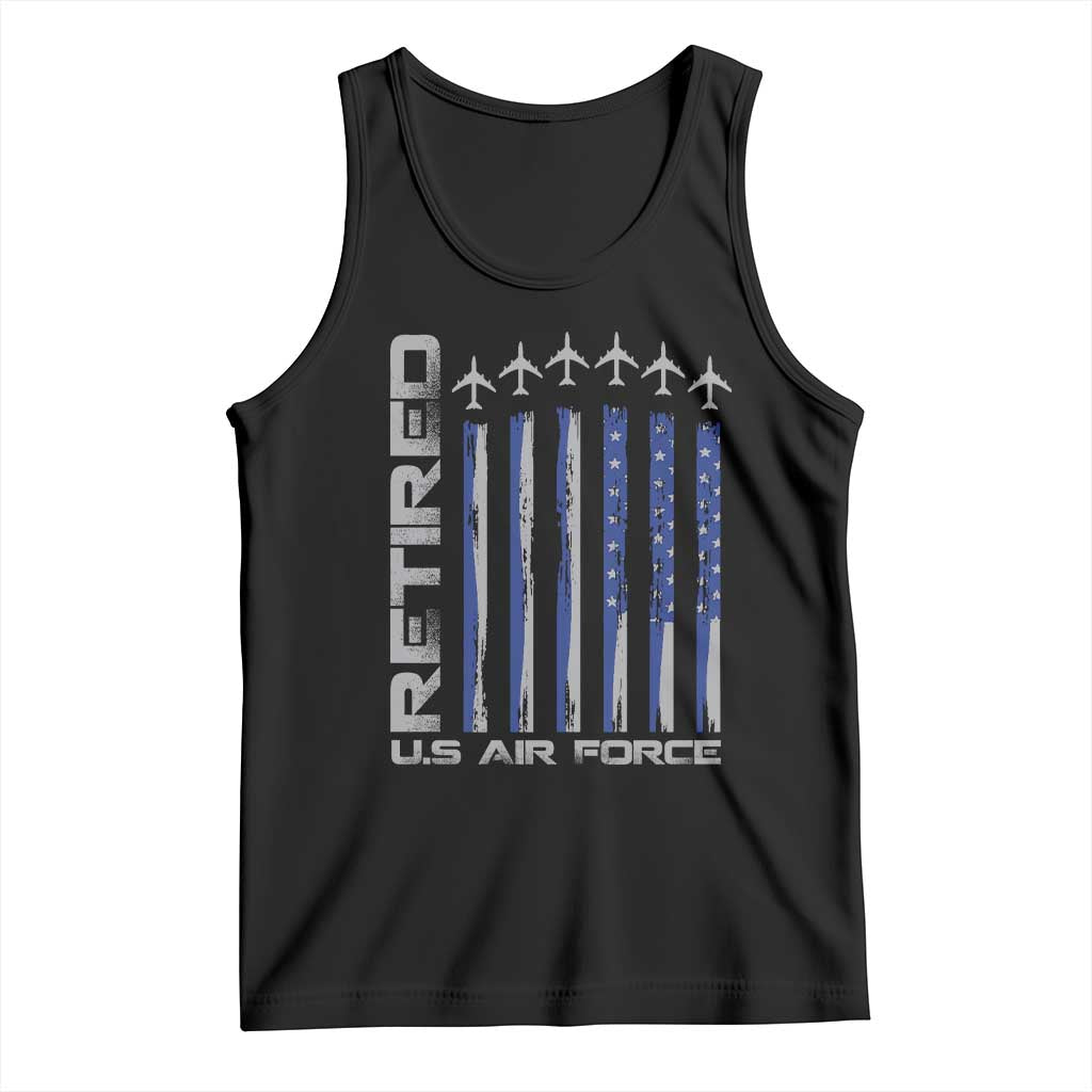 Retired US Air Force Tank Top Vintage USAF Veteran USA Flag TS10 Black Print Your Wear
