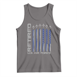 Retired US Air Force Tank Top Vintage USAF Veteran USA Flag TS10 Deep Heather Print Your Wear