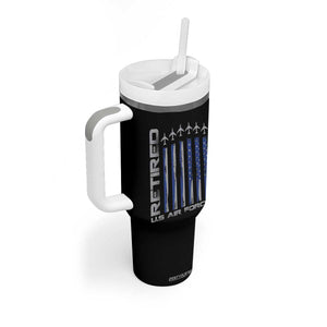Retired US Air Force Tumbler With Handle Vintage USAF Veteran USA Flag TS10 Print Your Wear