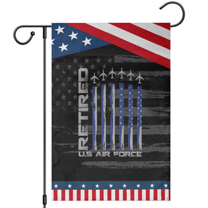 Retired US Air Force Patriotic Garden Flag Vintage USAF Veteran USA Flag TS10 Distressed Black Blue Print Your Wear