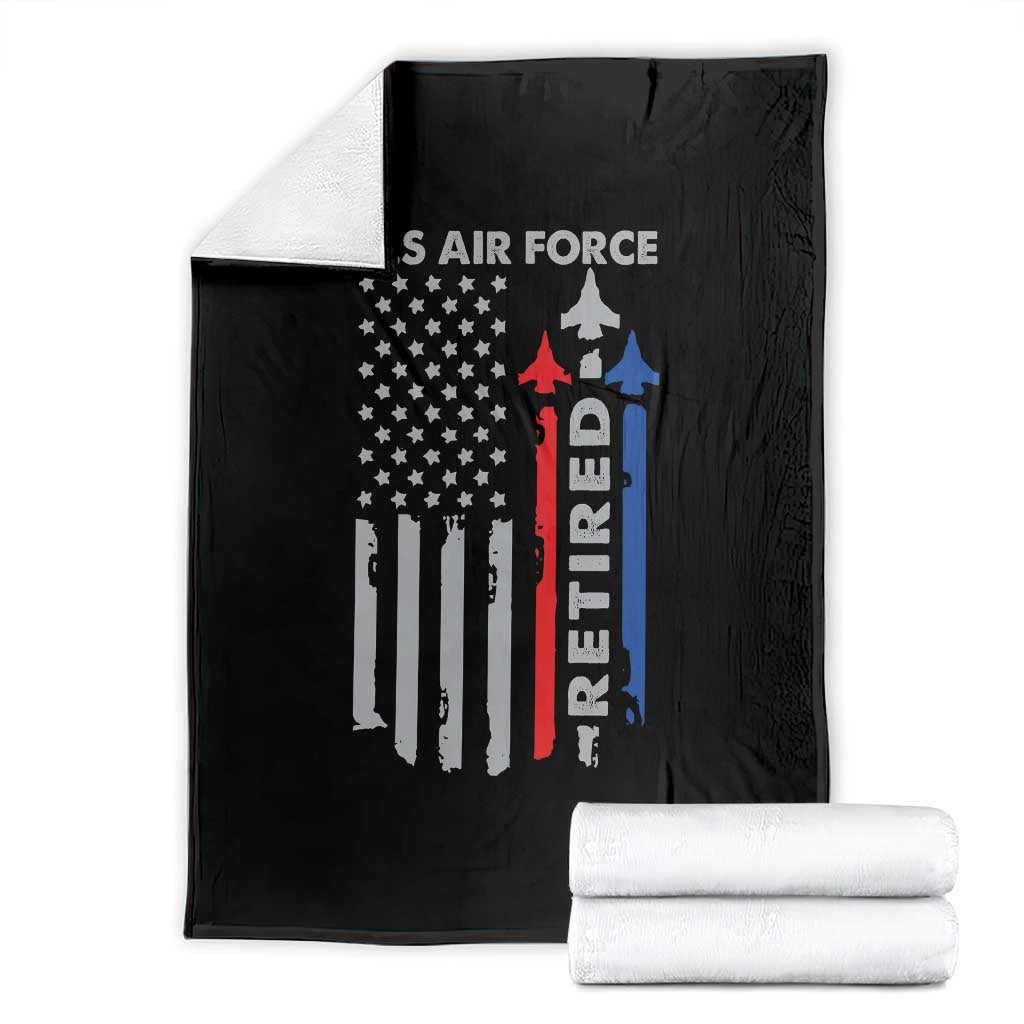 Veteran US Air Force Throw Blanket Vintage USA Flag Veterans TS10 Black Print Your Wear