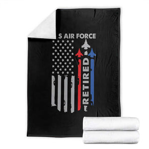 Veteran US Air Force Throw Blanket Vintage USA Flag Veterans TS10 Black Print Your Wear