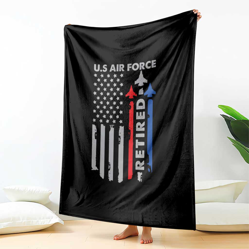 Veteran US Air Force Throw Blanket Vintage USA Flag Veterans TS10 Print Your Wear