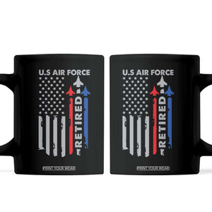 Veteran US Air Force Coffee Mug Vintage USA Flag Veterans TS10 Black Print Your Wear