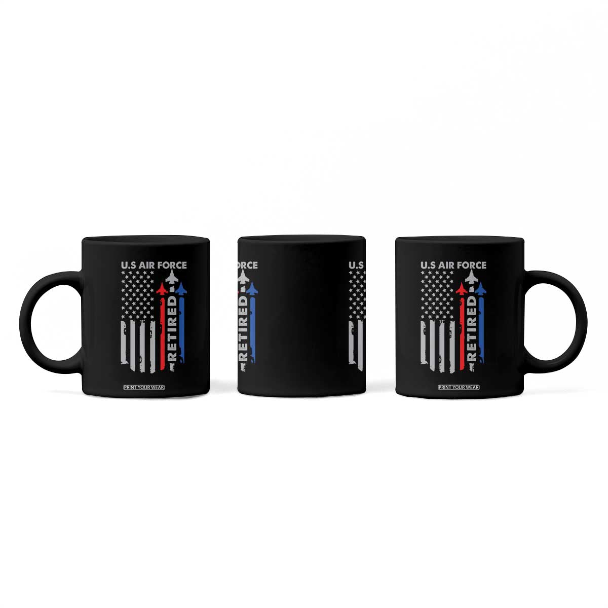 Veteran US Air Force Coffee Mug Vintage USA Flag Veterans TS10 Print Your Wear