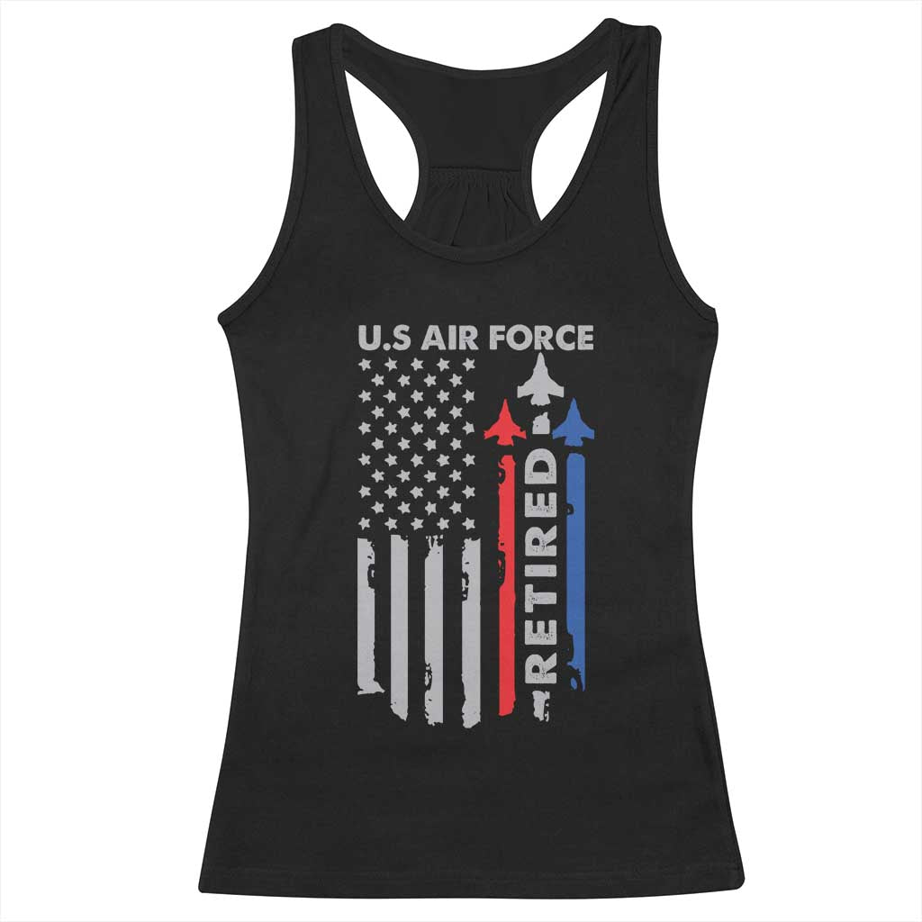 Veteran US Air Force Racerback Tank Top Vintage USA Flag Veterans TS10 Black Print Your Wear