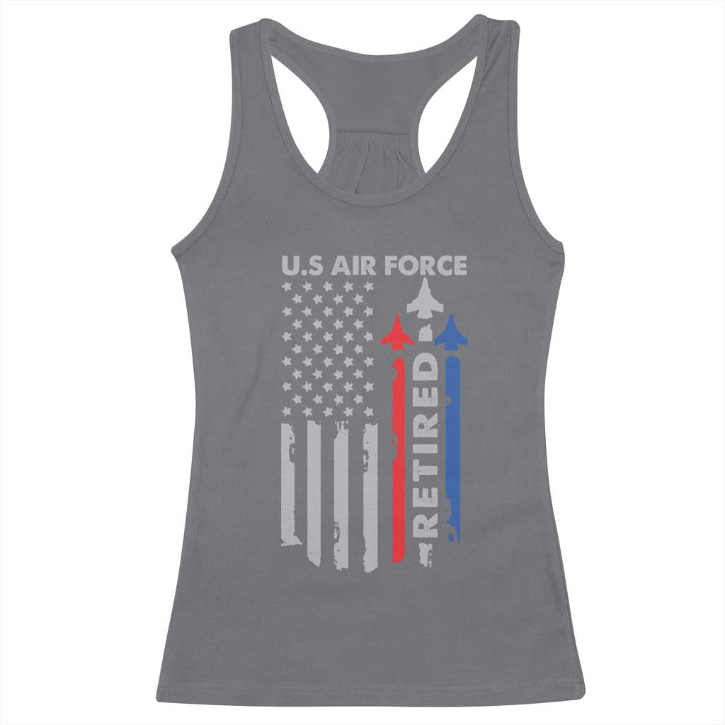 Veteran US Air Force Racerback Tank Top Vintage USA Flag Veterans TS10 Charcoal Print Your Wear