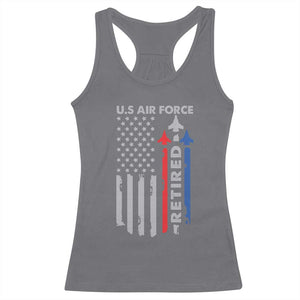 Veteran US Air Force Racerback Tank Top Vintage USA Flag Veterans TS10 Charcoal Print Your Wear