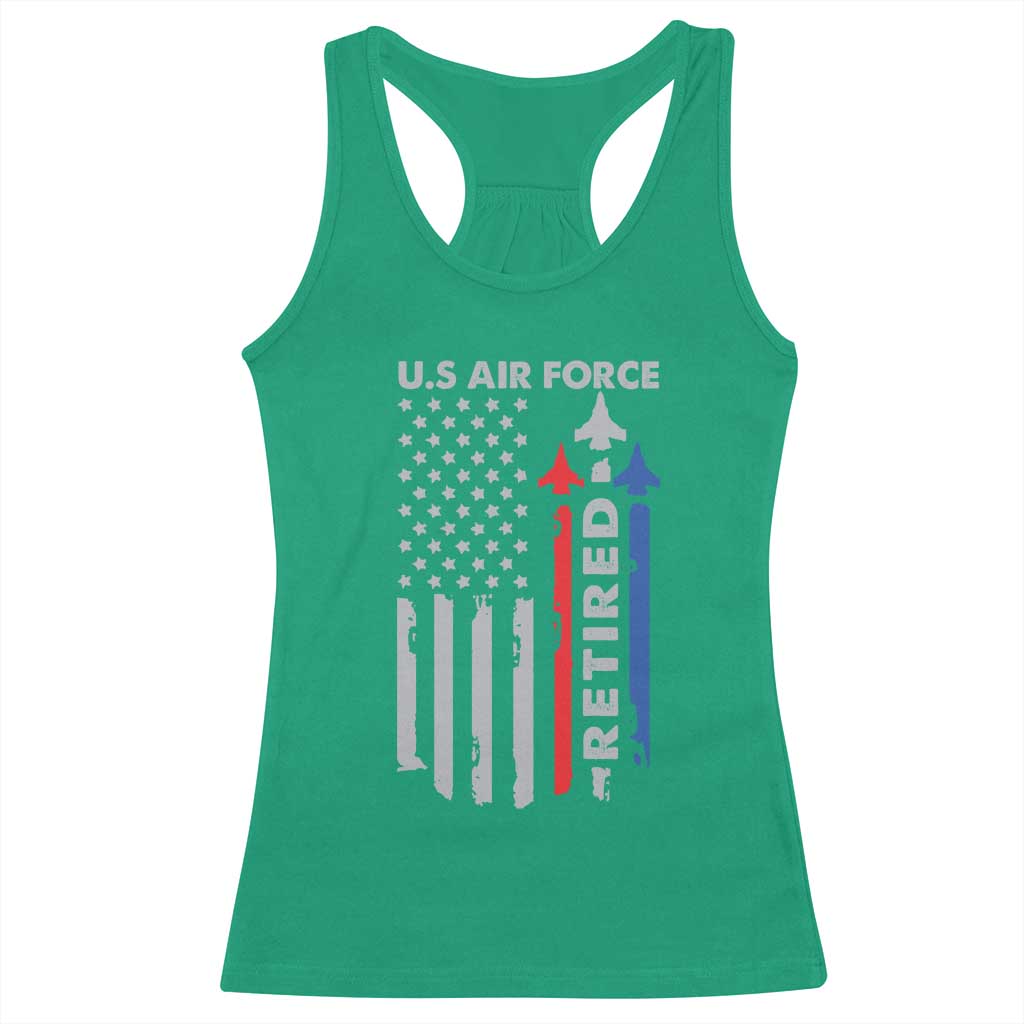 Veteran US Air Force Racerback Tank Top Vintage USA Flag Veterans TS10 Irish Green Print Your Wear