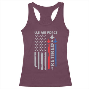 Veteran US Air Force Racerback Tank Top Vintage USA Flag Veterans TS10 Maroon Print Your Wear