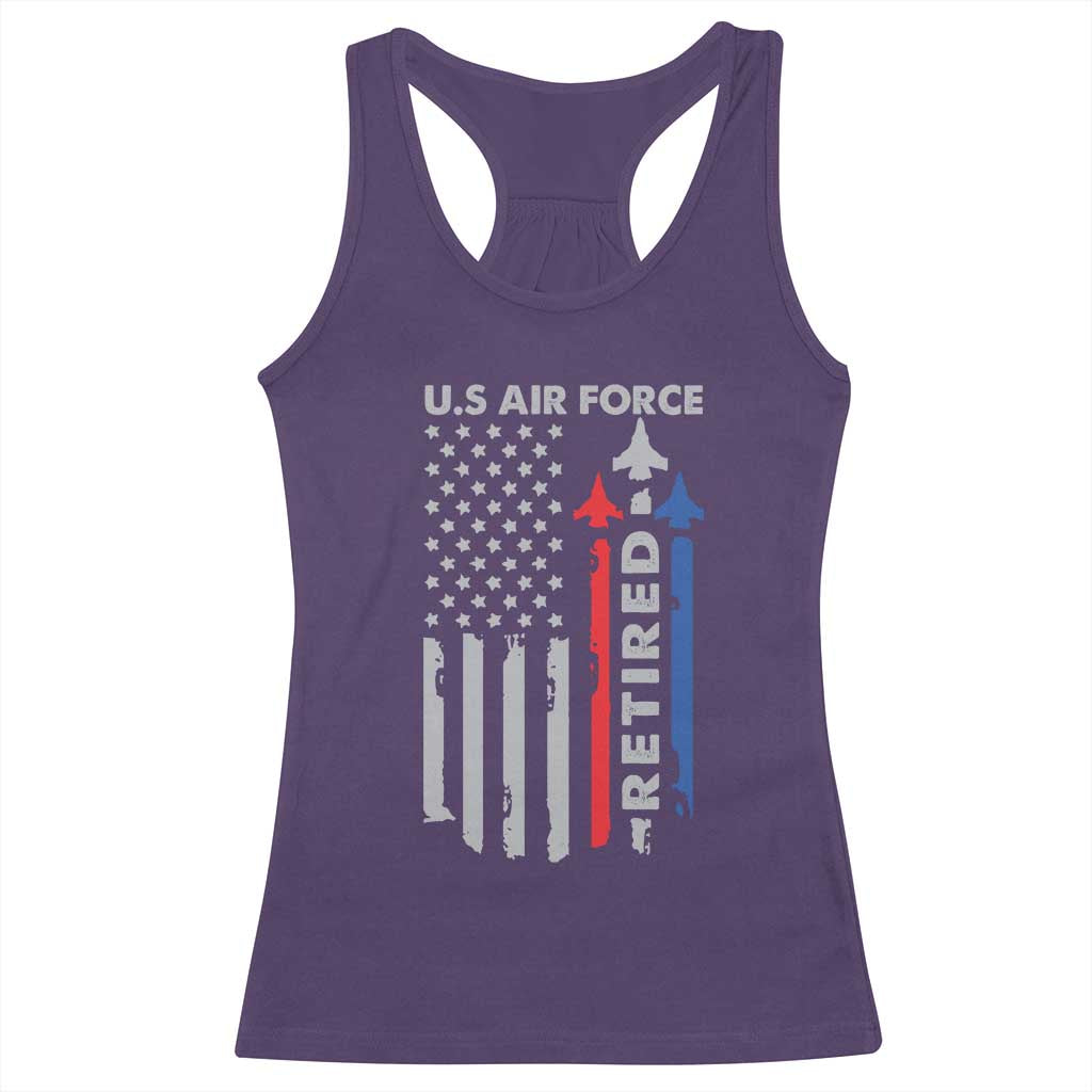 Veteran US Air Force Racerback Tank Top Vintage USA Flag Veterans TS10 Purple Print Your Wear