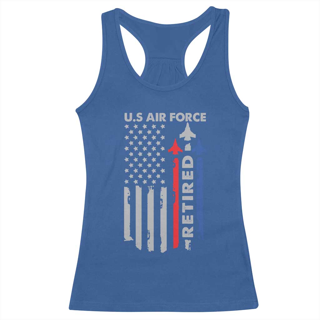 Veteran US Air Force Racerback Tank Top Vintage USA Flag Veterans TS10 Royal Blue Print Your Wear