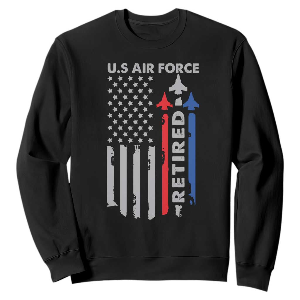 Veteran US Air Force Sweatshirt Vintage USA Flag Veterans TS10 Black Print Your Wear
