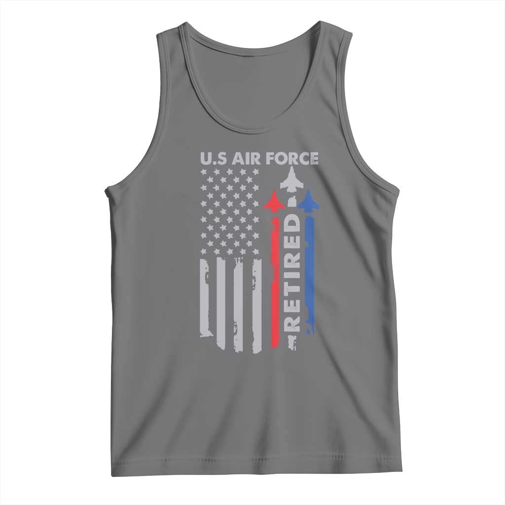 Veteran US Air Force Tank Top Vintage USA Flag Veterans TS10 Black Heather Print Your Wear