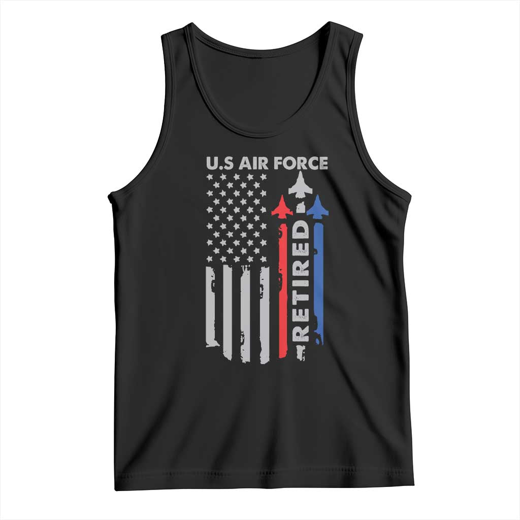 Veteran US Air Force Tank Top Vintage USA Flag Veterans TS10 Black Print Your Wear