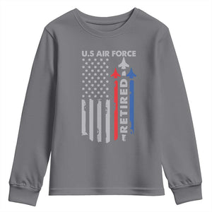 Veteran US Air Force Youth Sweatshirt Vintage USA Flag Veterans TS10 Charcoal Print Your Wear