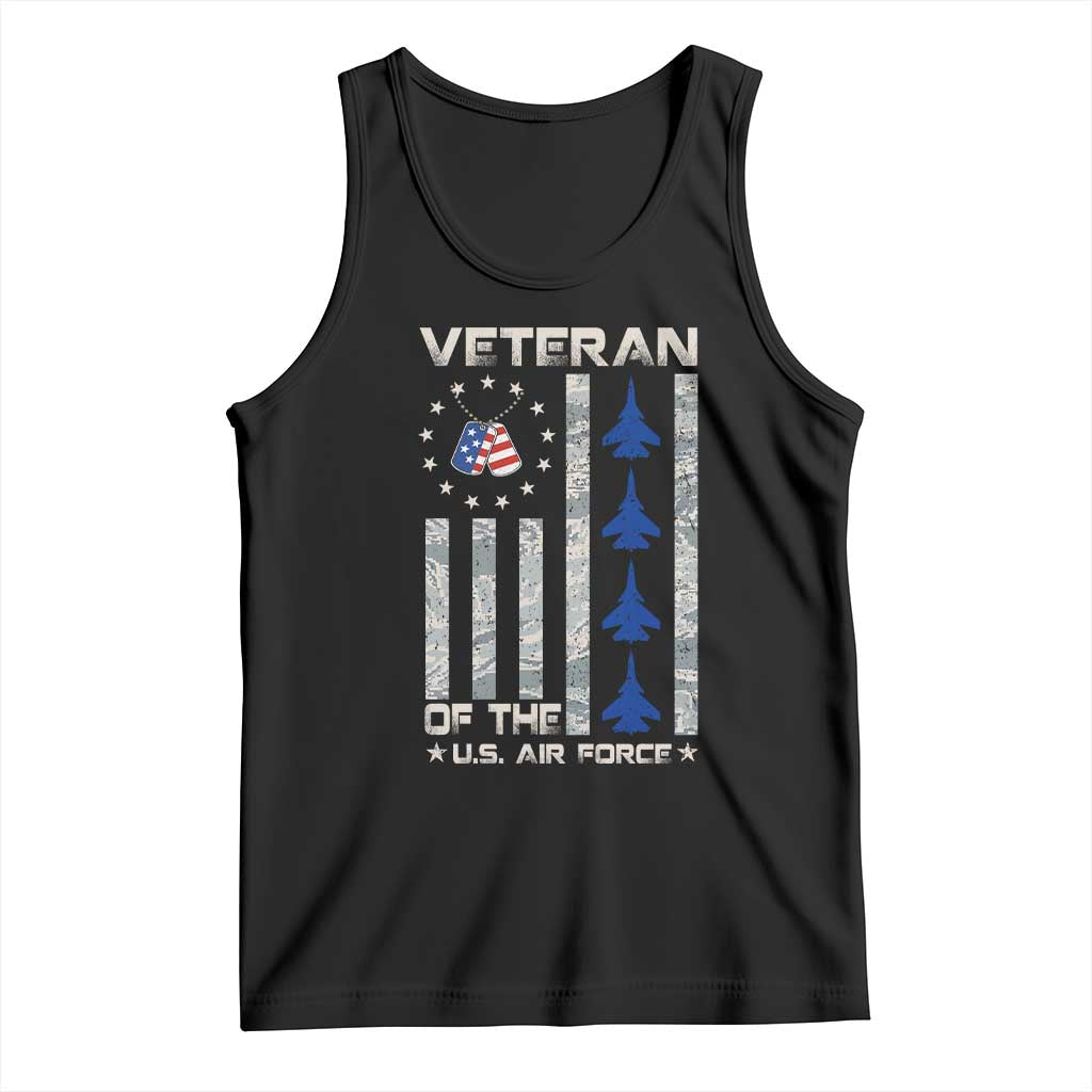Veteran Of The US Air Force Tank Top Vintage Camo USA Flag Veterans TS10 Black Print Your Wear