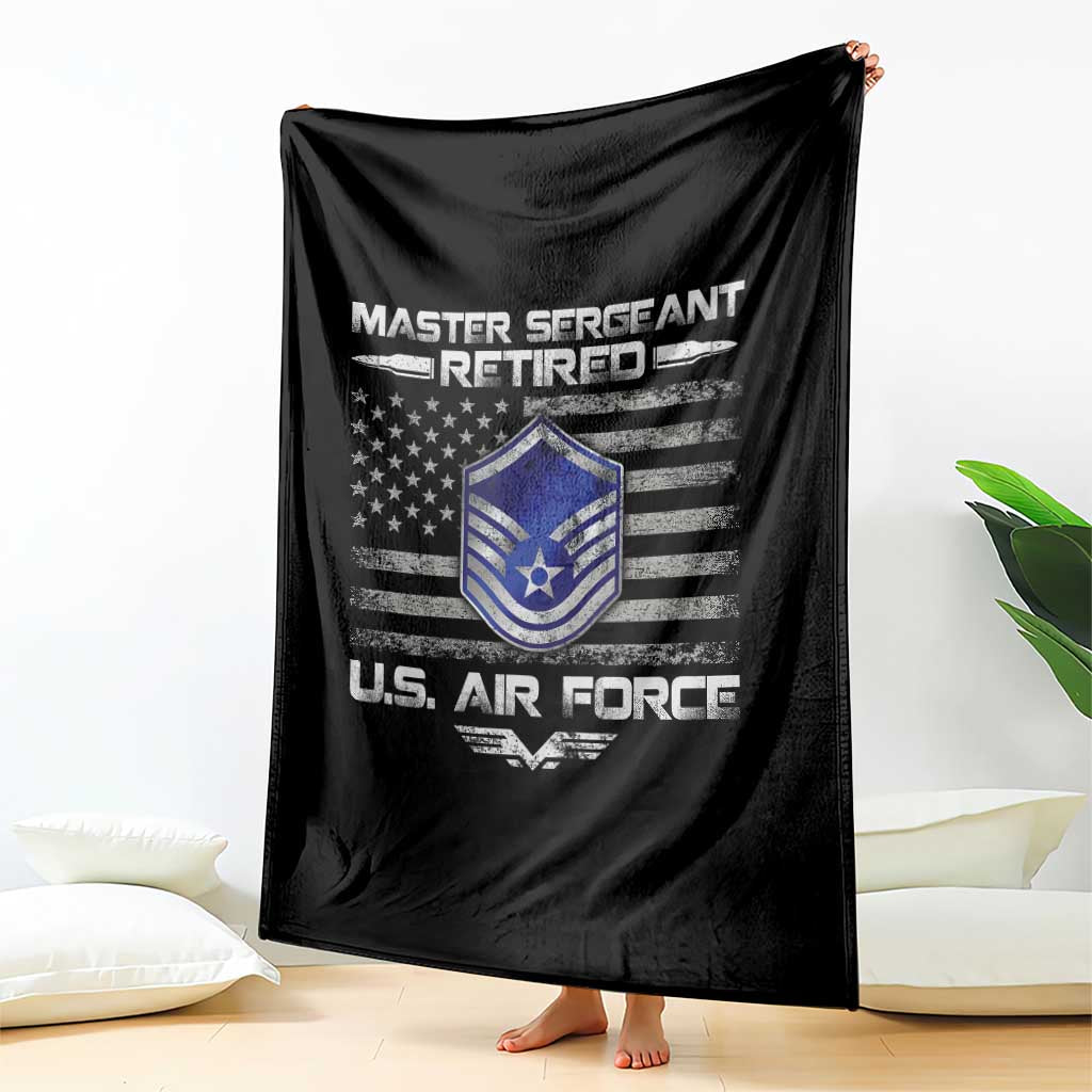 Retired Master Sergeant Of The Air Force Veteran Throw Blanket Vintage USA Flag Veterans TS10 Print Your Wear