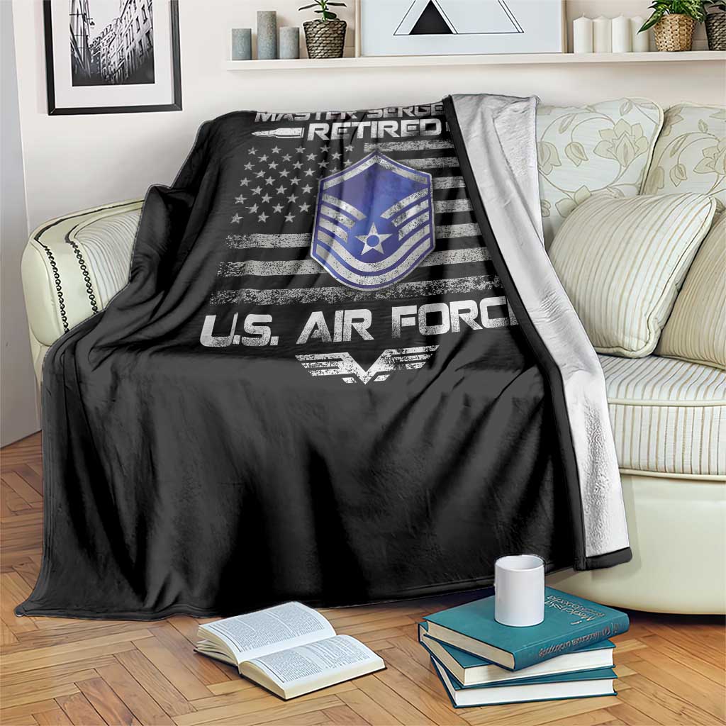 Retired Master Sergeant Of The Air Force Veteran Throw Blanket Vintage USA Flag Veterans TS10 Print Your Wear