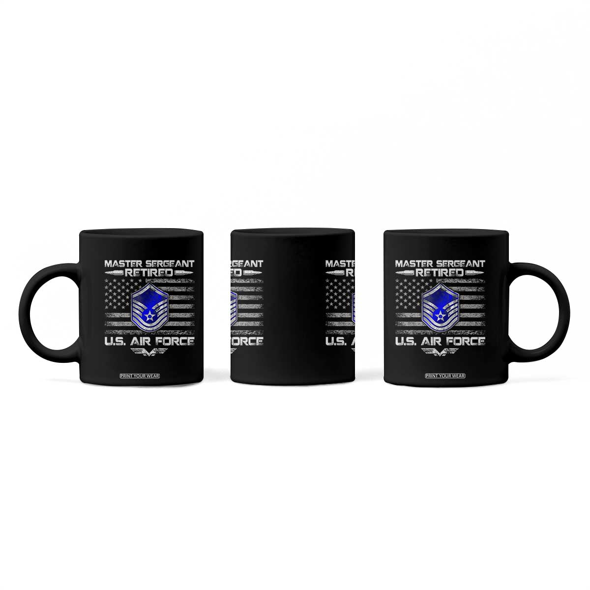 Retired Master Sergeant Of The Air Force Veteran Coffee Mug Vintage USA Flag Veterans TS10 Print Your Wear