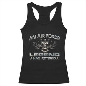 An Air Force Legend Has Retired Racerback Tank Top Vintage Camo US Veteran TS10 Black Print Your Wear