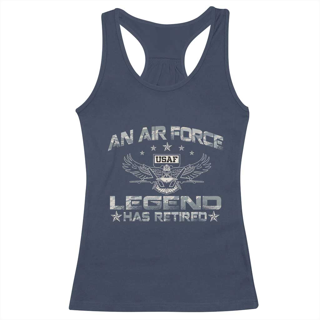 An Air Force Legend Has Retired Racerback Tank Top Vintage Camo US Veteran TS10 Navy Print Your Wear