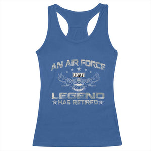 An Air Force Legend Has Retired Racerback Tank Top Vintage Camo US Veteran TS10 Royal Blue Print Your Wear