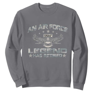 An Air Force Legend Has Retired Sweatshirt Vintage Camo US Veteran TS10 Charcoal Print Your Wear