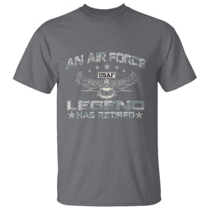 An Air Force Legend Has Retired T Shirt Vintage Camo US Veteran TS10 Charcoal Print Your Wear