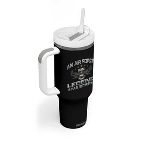 An Air Force Legend Has Retired Tumbler With Handle Vintage Camo US Veteran TS10 Print Your Wear