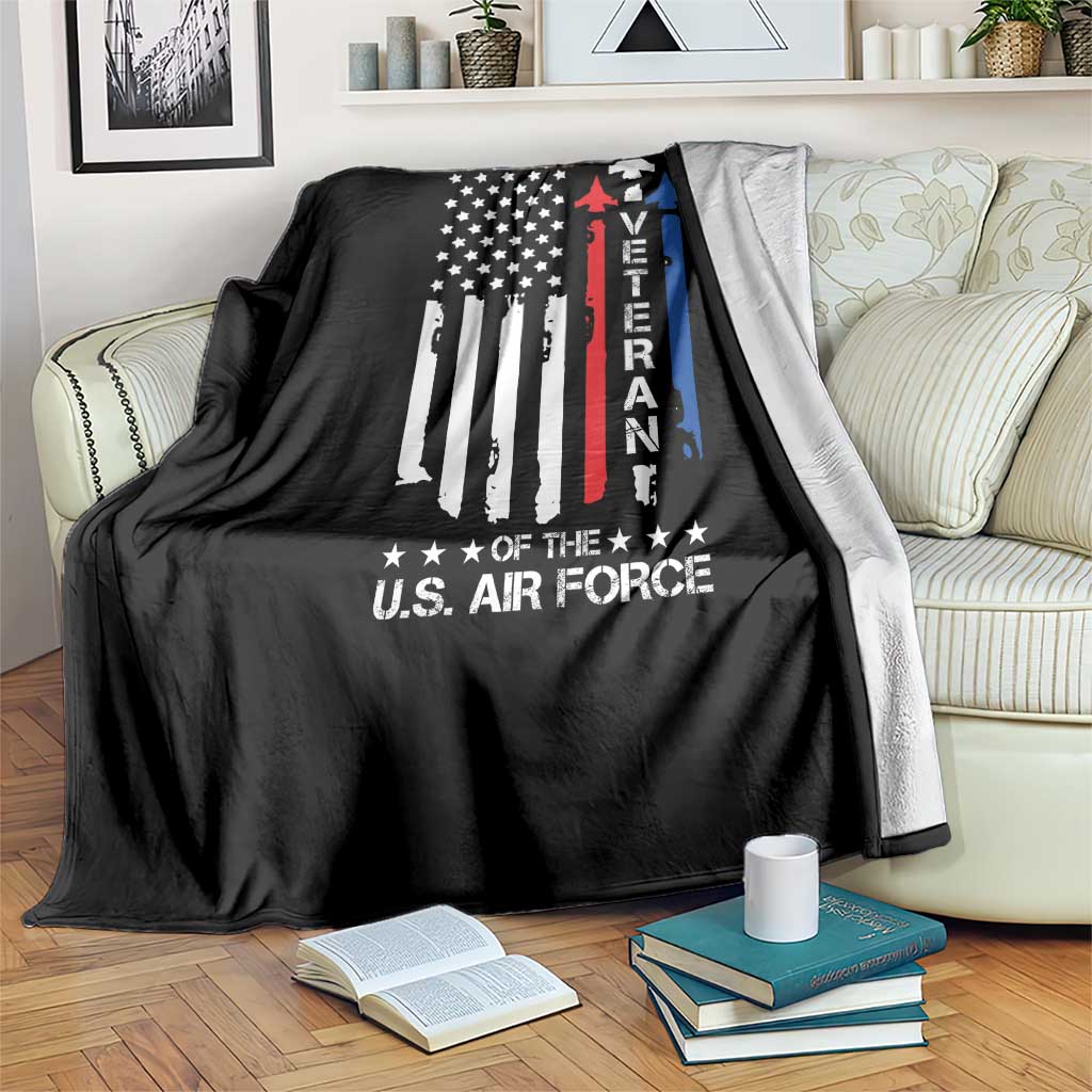 Air Force Veteran Throw Blanket Vintage US Flag TS10 Print Your Wear