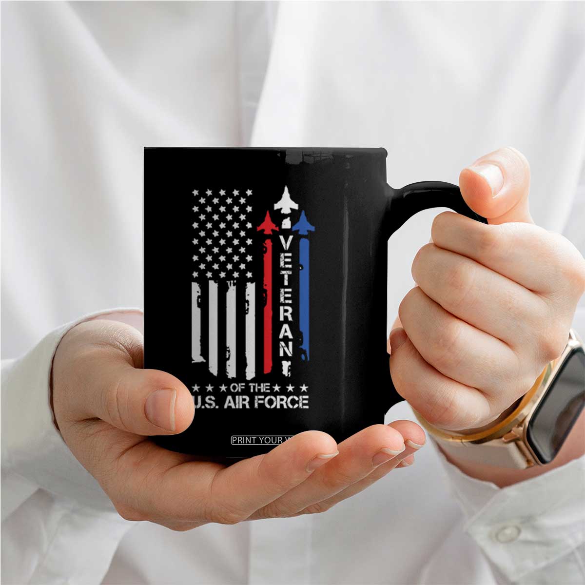Air Force Veteran Coffee Mug Vintage US Flag TS10 Print Your Wear