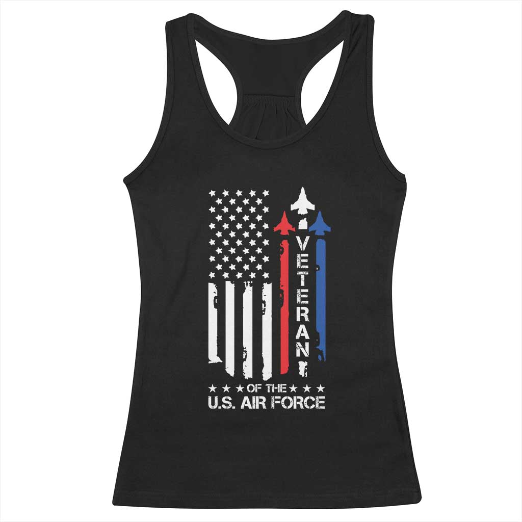 Air Force Veteran Racerback Tank Top Vintage US Flag TS10 Black Print Your Wear