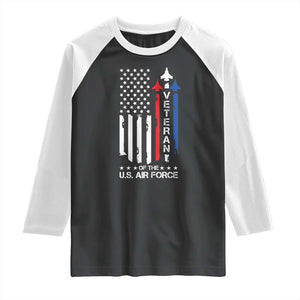 Air Force Veteran Raglan Shirt Vintage US Flag TS10 Black White Print Your Wear