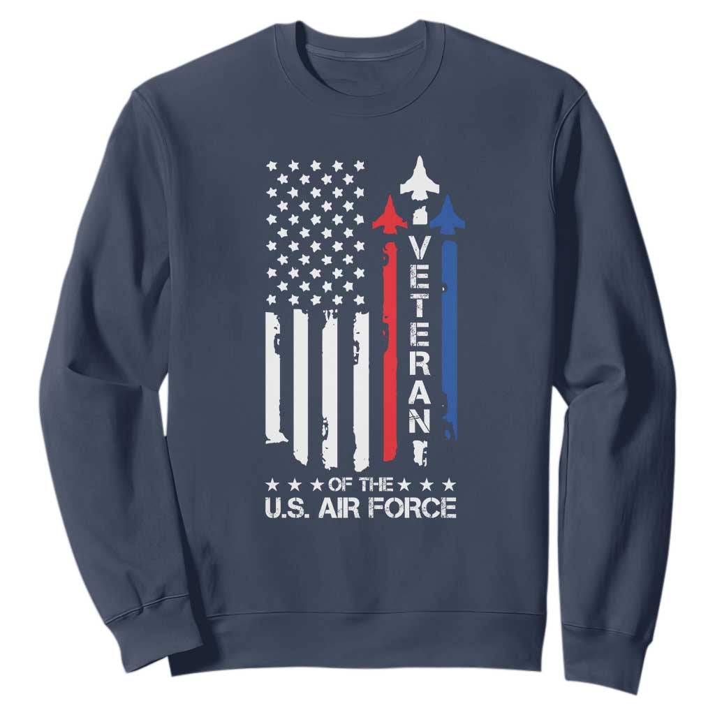 Air Force Veteran Sweatshirt Vintage US Flag TS10 Navy Print Your Wear
