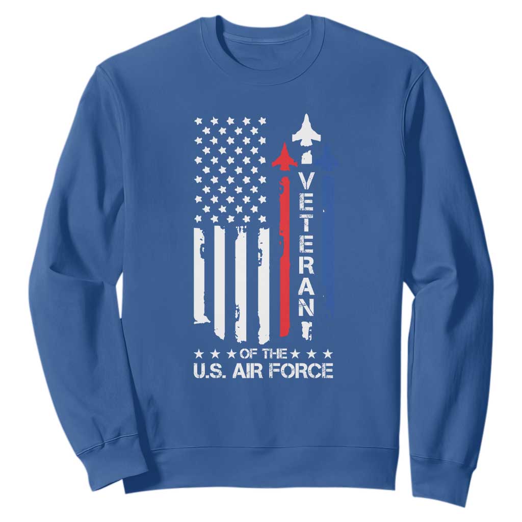 Air Force Veteran Sweatshirt Vintage US Flag TS10 Royal Blue Print Your Wear